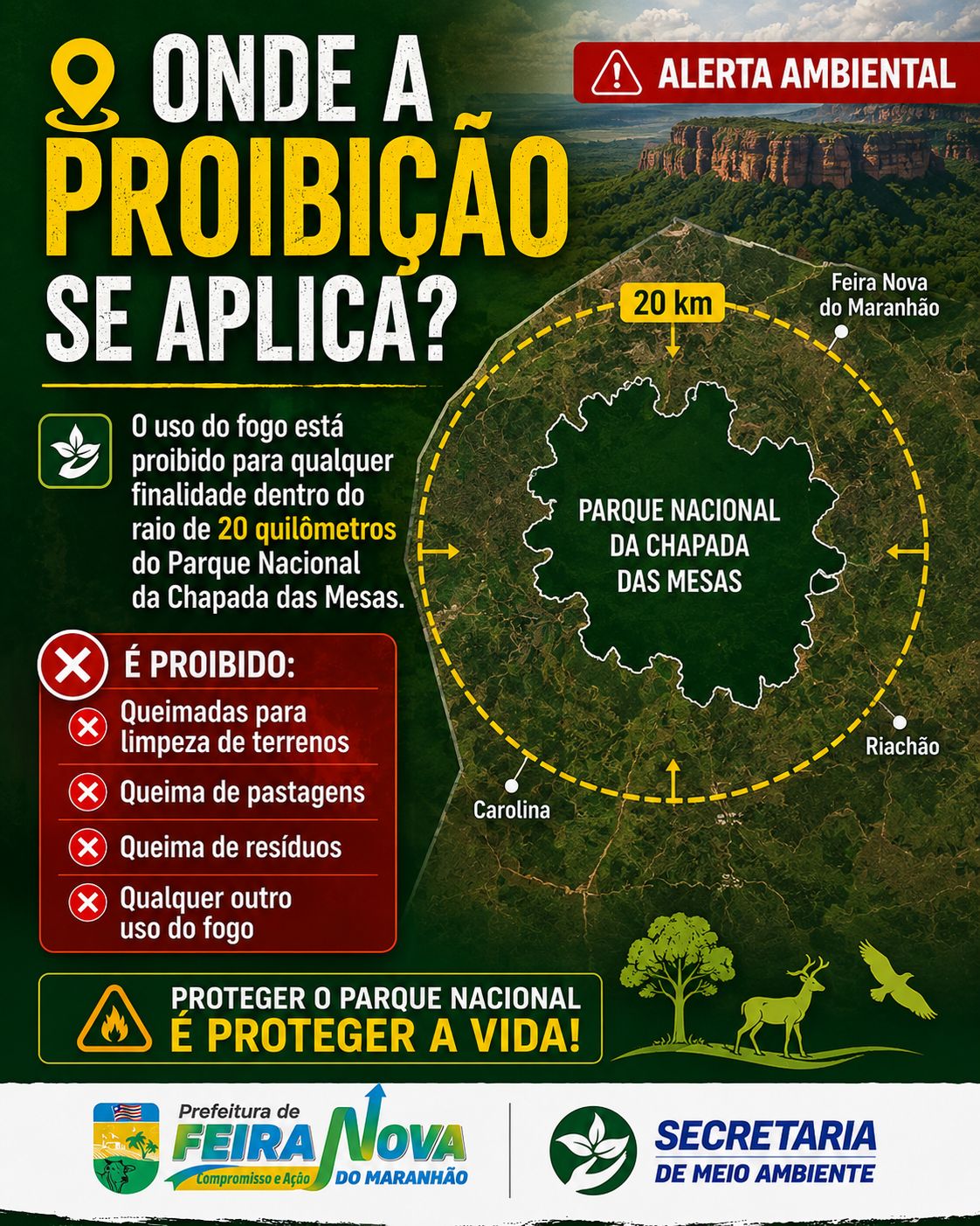🚨 ALERTA AMBIENTAL | PROIBIÇÃO DO USO DO FOGO NO PERÍODO DE SECA