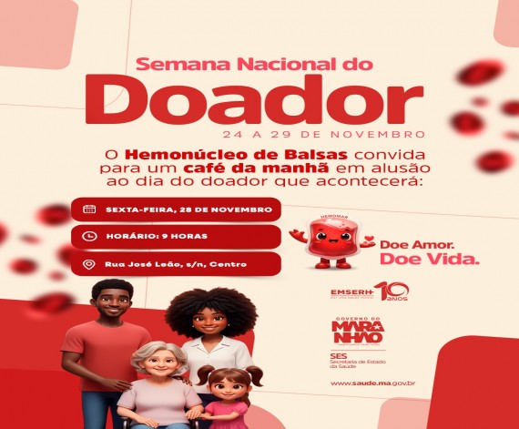 SEMANA NACIONAL DO DOADOR.